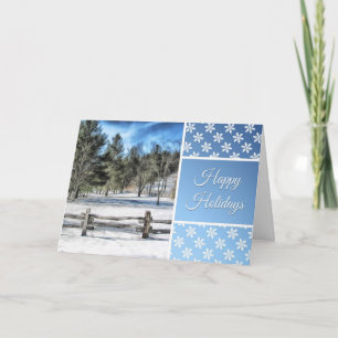 Happy Holidays Card mit schöner Winterlandschaft Feiertagskarte