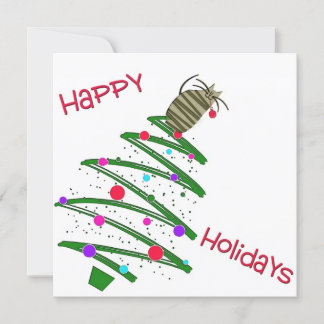 Happy Holidays Cat Flat Holiday Grußkarte