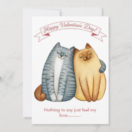 Happy Holidays Cat Valentine's Love White Feiertagskarte