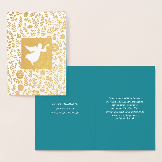 Happy Holidays | Christmas Angel Luxury Real Folienkarte (Anzeige)