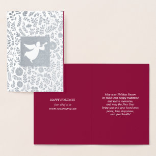 Happy Holidays Christmas Angel Luxury Real Folienkarte