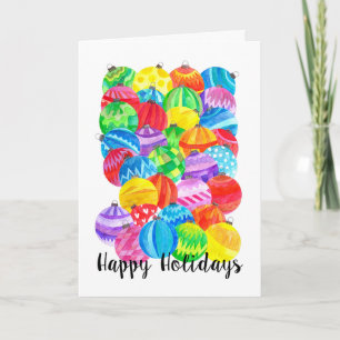 Happy Holidays Christmas , Aquarellbaubles Feiertagskarte