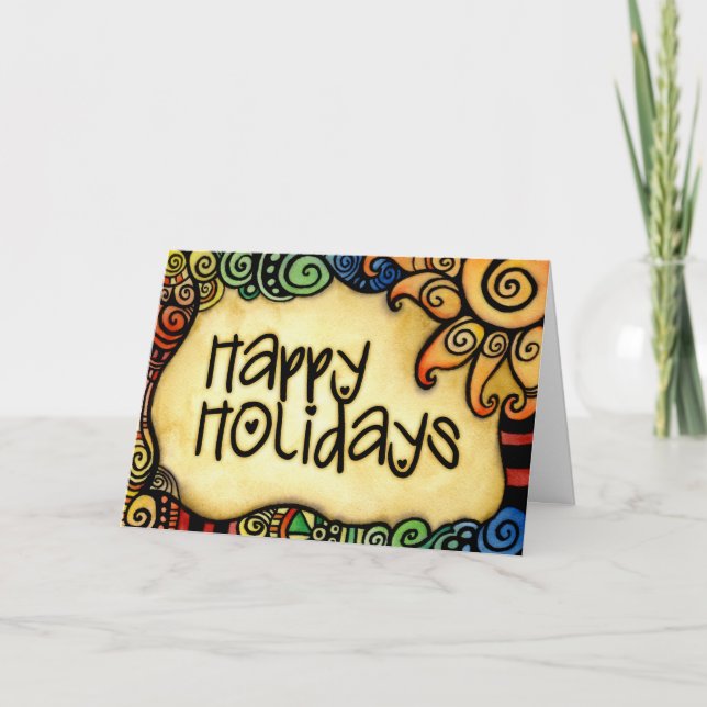 Happy Holidays Christmas Card Feiertagskarte (Vorderseite)