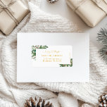 Happy Holidays Christmas Classic, Rustic, Fe Adressaufkleber<br><div class="desc">Individuell gestaltbare Weihnachtsadressen-Labels - Klassisch, rustikal, feierlich Machen Sie Ihre Weihnachtsgrüße mit unseren bearbeitbaren Weihnachtsadressen-Etiketten auffällig, die zeitlos rustikales Design mit eleganten Script-Schriftart und leafy-Akzenten bieten. Schnell & einfach: Personalisieren Sie das Label mit Ihrem Namen und Ihrer Adresse in wenigen Sekunden. Ideal für Feiertagsgruß: Ideal für Weihnachtskarten, Geschenkpakete oder Party...</div>