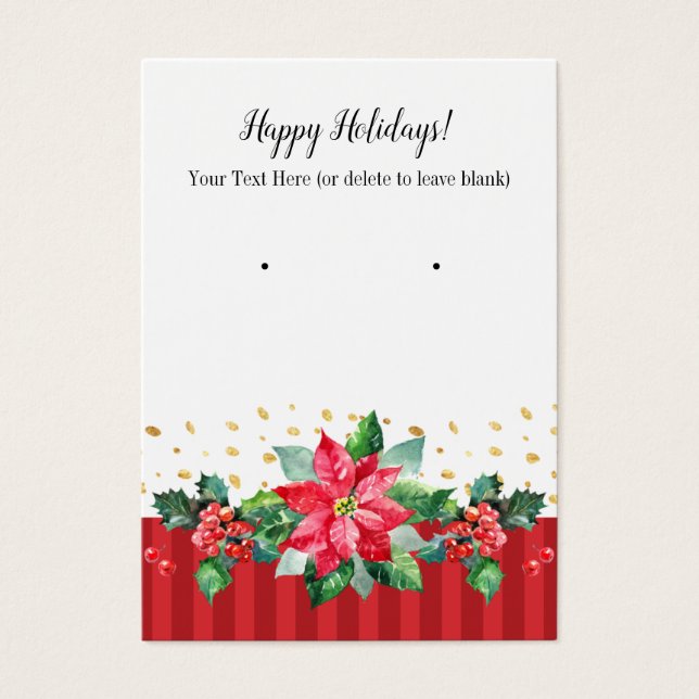 Happy Holidays Christmas Earring Cards (Vorderseite)