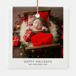Happy Holidays Christmas Family Baby Images Keramikornament