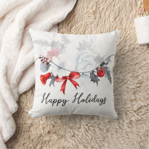 Happy Holidays Christmas Garland Moderne Kissen