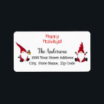 Happy Holidays Christmas Gnomes Label Adressaufkleber<br><div class="desc">Happy Holidays Christmas Gnomes Design-Label. Personalisieren Sie es einfach mit Ihrem eigenen Namen und Ihrer eigenen Adresse.</div>