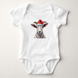 Happy Holidays Christmas Goat Weihnachtsmannmütze Baby Strampler