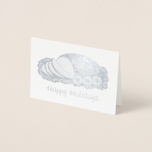 Happy Holidays Christmas Ham Platter Xmas Feinschm Folienkarte (Vorderseite)