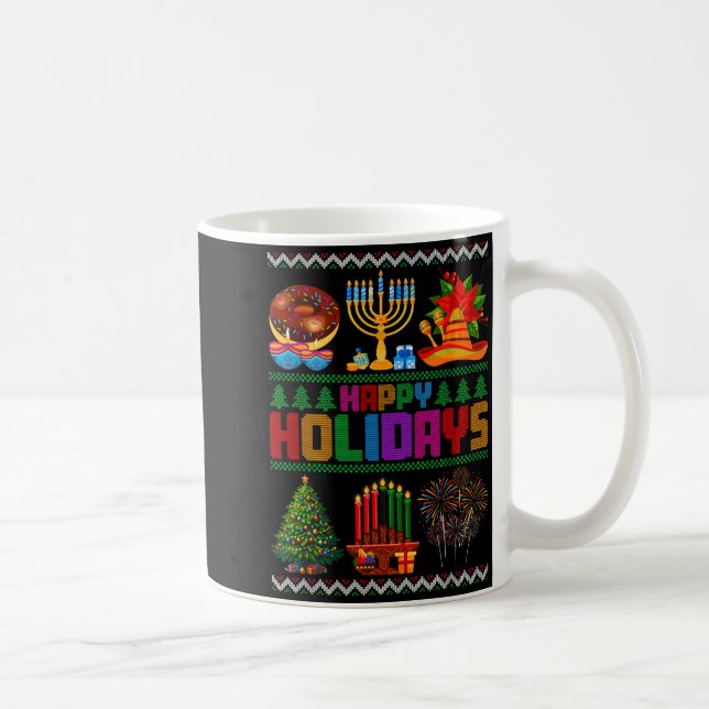 Happy Holidays Christmas Hanukkah Kwanzaa Happy Ne Kaffeetasse (Rechts)