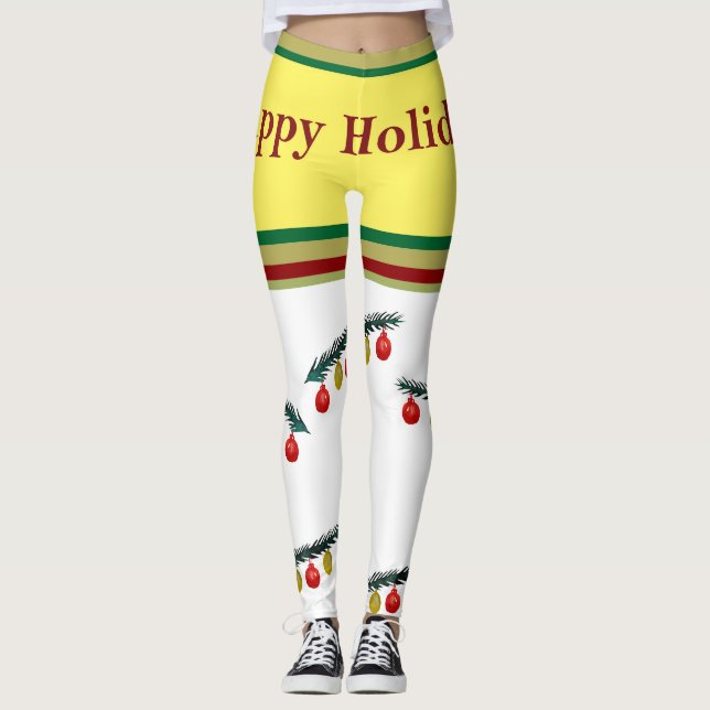 Happy Holidays Christmas Legging Leggings (Vorderseite)