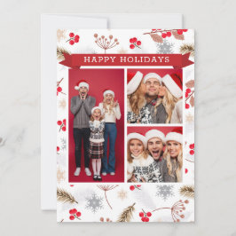 Happy Holidays Christmas Modern Fir Holly 3 Foto