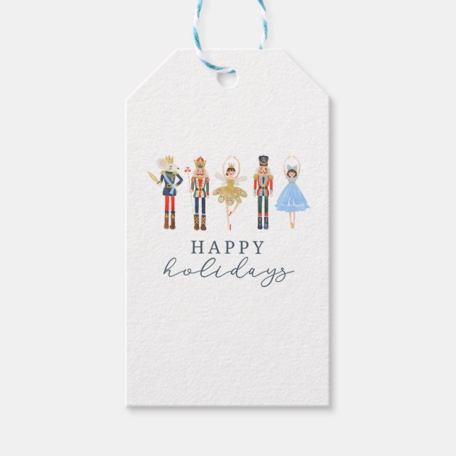 Happy Holidays Christmas Nutcracker Ballet Geschenkanhänger (Vorderseite)