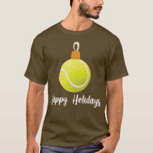 Happy Holidays Christmas Tennis Ball Xmas Tree Spo T-Shirt