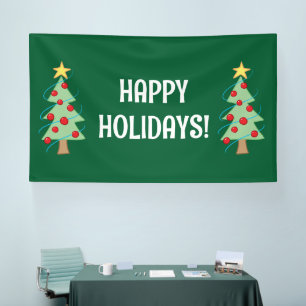 Happy Holidays Christmas Tree Banner