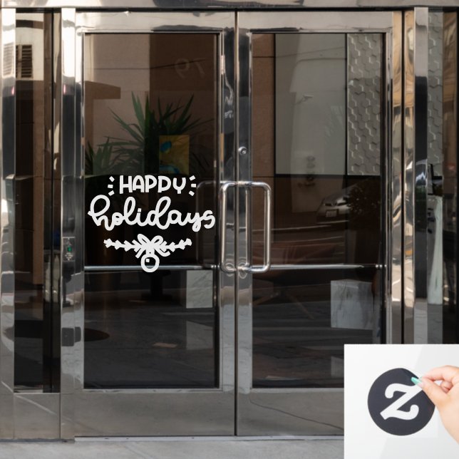 Happy Holidays Christmas, Winter Window Cling Fensteraufkleber (Büro Tür)