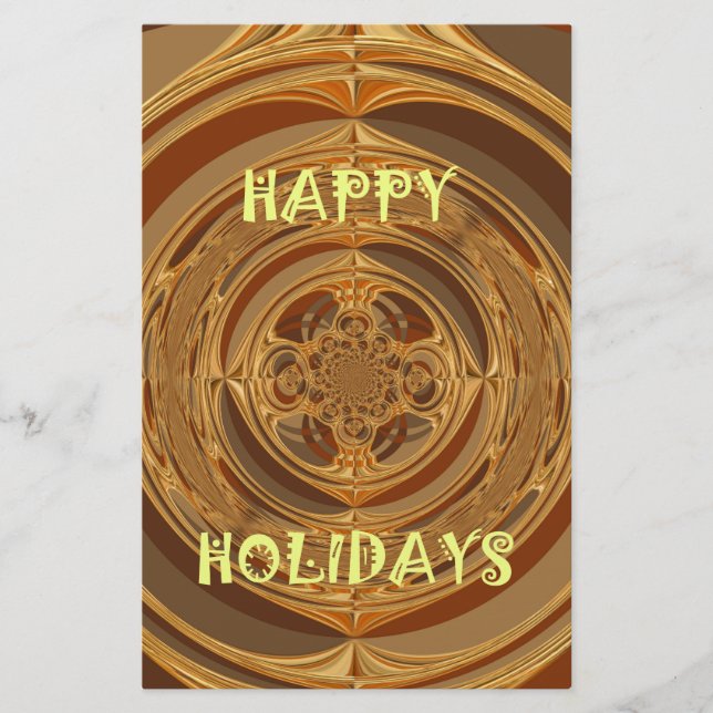 Happy Holidays Circle Art Print/Design Briefpapier (Vorderseite)