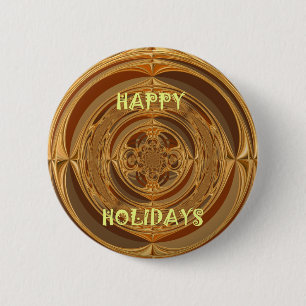 Happy Holidays Circle Art Print/Design Button