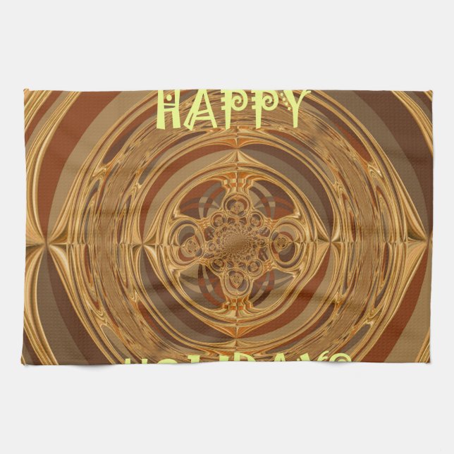 Happy Holidays Circle Art Print/Design Geschirrtuch (Horizontal)