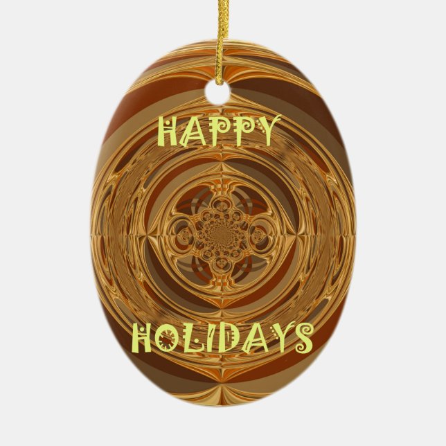 Happy Holidays Circle Art Print/Design Keramik Ornament (Vorne)