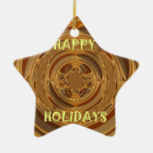 Happy Holidays Circle Art Print/Design Keramikornament