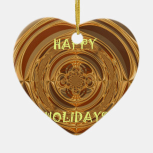 Happy Holidays Circle Art Print/Design Keramikornament