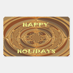 Happy Holidays Circle Art Print/Design Rechteckiger Aufkleber