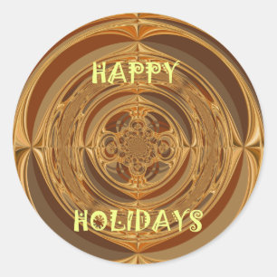 Happy Holidays Circle Art Print/Design Runder Aufkleber