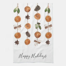 Happy Holidays Citrus Garland Küche Geschirrtuch