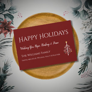 Happy Holidays Classic Red Christmas Card