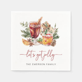 Happy Holidays Cocktail Paper Napkin Serviette