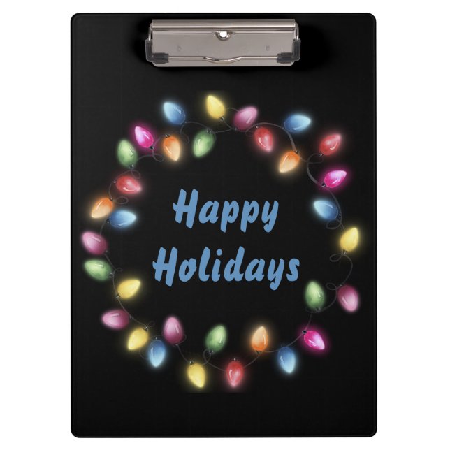 Happy Holidays Colorful & Festivals Weihnachten Li Klemmbrett (Vorderseite)