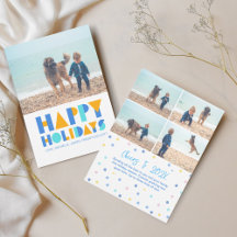 Happy Holidays Colorful Foto Collage Ferienkarte