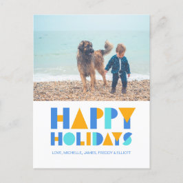 Happy Holidays Colorful Holiday Postkarte