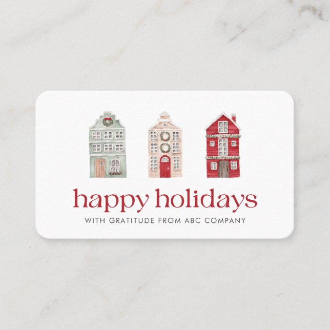 Happy Holidays Corporate Vielen Dank Red Visitenkarte (Vorderseite)