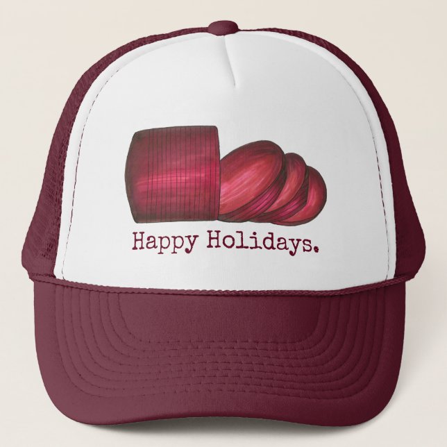 Happy Holidays Cranberry Weihnachten Erntedank Truckerkappe (Vorderseite)