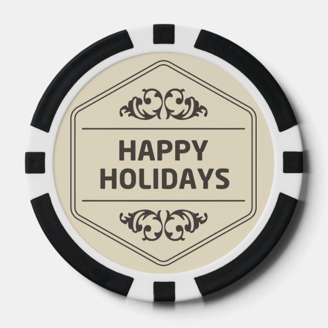 Happy Holidays Custom Background Pokerchips (Vorderseite)