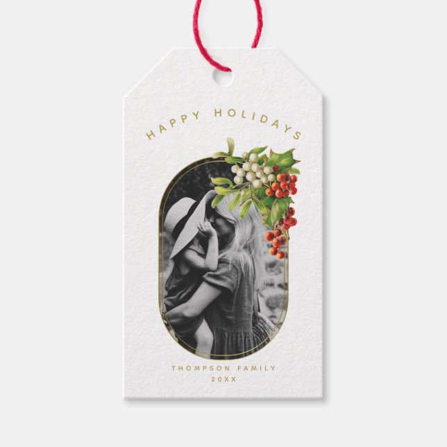 Happy Holidays Custom Foto Weihnachten Geschenkanhänger (Vorderseite)