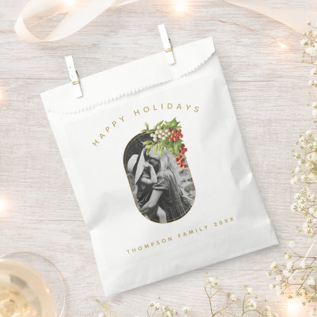 Happy Holidays Custom Foto Weihnachten Geschenktütchen (Ausgeschnitten)