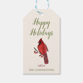 Happy Holidays Custom Kardinal Gift Tags Geschenkanhänger