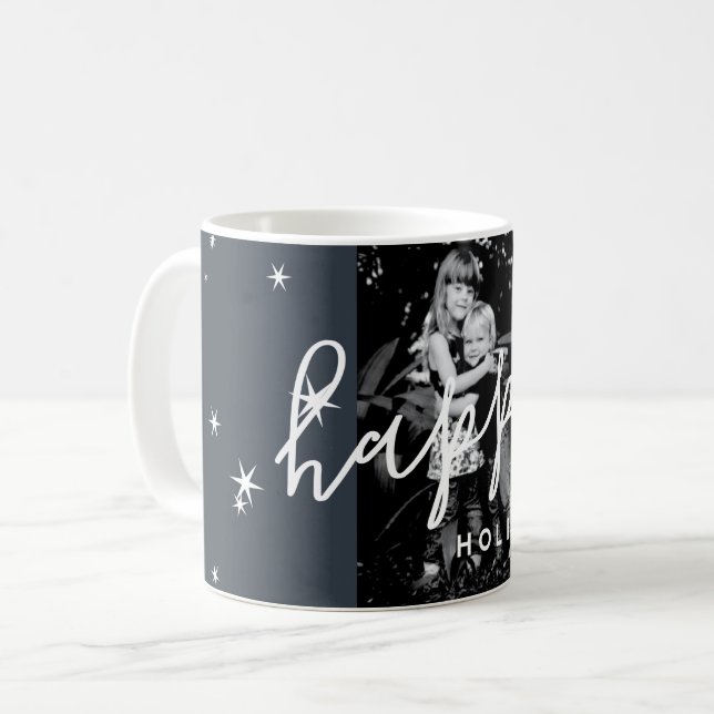 Happy Holidays Custom Photo Holiday Star Mug (Devant gauche)