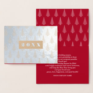 Happy Holidays   Custom Year Luxus Real Foil Card Folienkarte