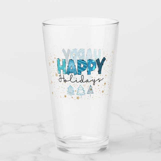 Happy Holidays Customize Glas (Vorderseite)
