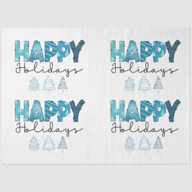 Happy Holidays Customize Seidenpapier (Vorderseite)