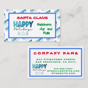 Happy Holidays Customize Visitenkarte