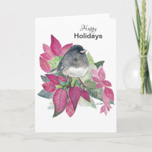 Happy Holidays Dark Mit Augen Junco Holiday Card Karte