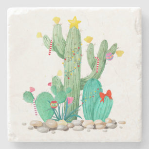 Happy Holidays Desert Cactus Southwest Steinuntersetzer