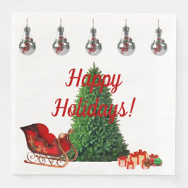 Happy Holidays Dinner Napkins Serviette