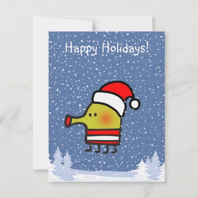 Happy Holidays Doodle Jump Grußkarte Feiertagskarte (Vorderseite)